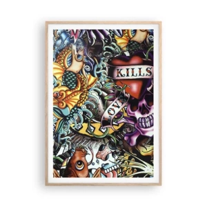 Poster in light oak frame - Dream of a Tattoo Artist - 70x100 cm