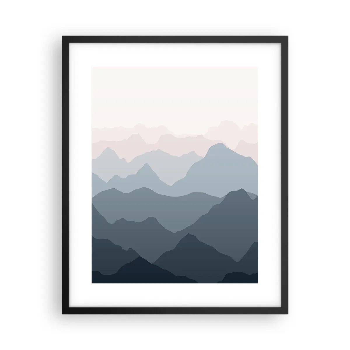 Poster in black frame - Mountain Waves - 40x50 cm