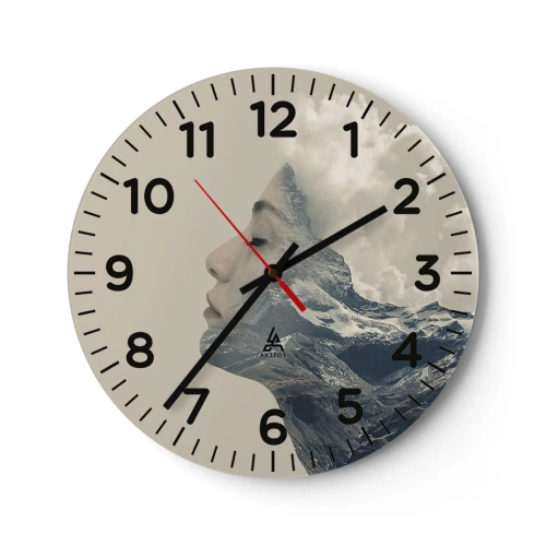 Wall clock - Clock on glass - Beauty of Elements - 30x30 cm