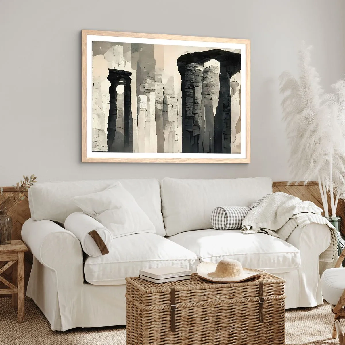 Poster in light oak frame - Majesty of Antiquity - 70x50 cm