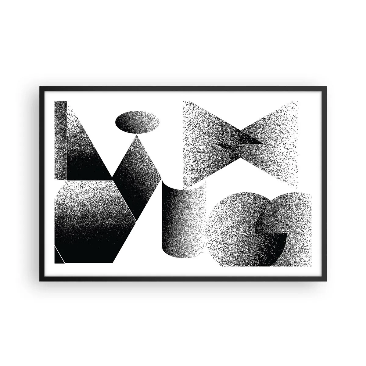 Poster in black frame - Angles and Ovals - 91x61 cm