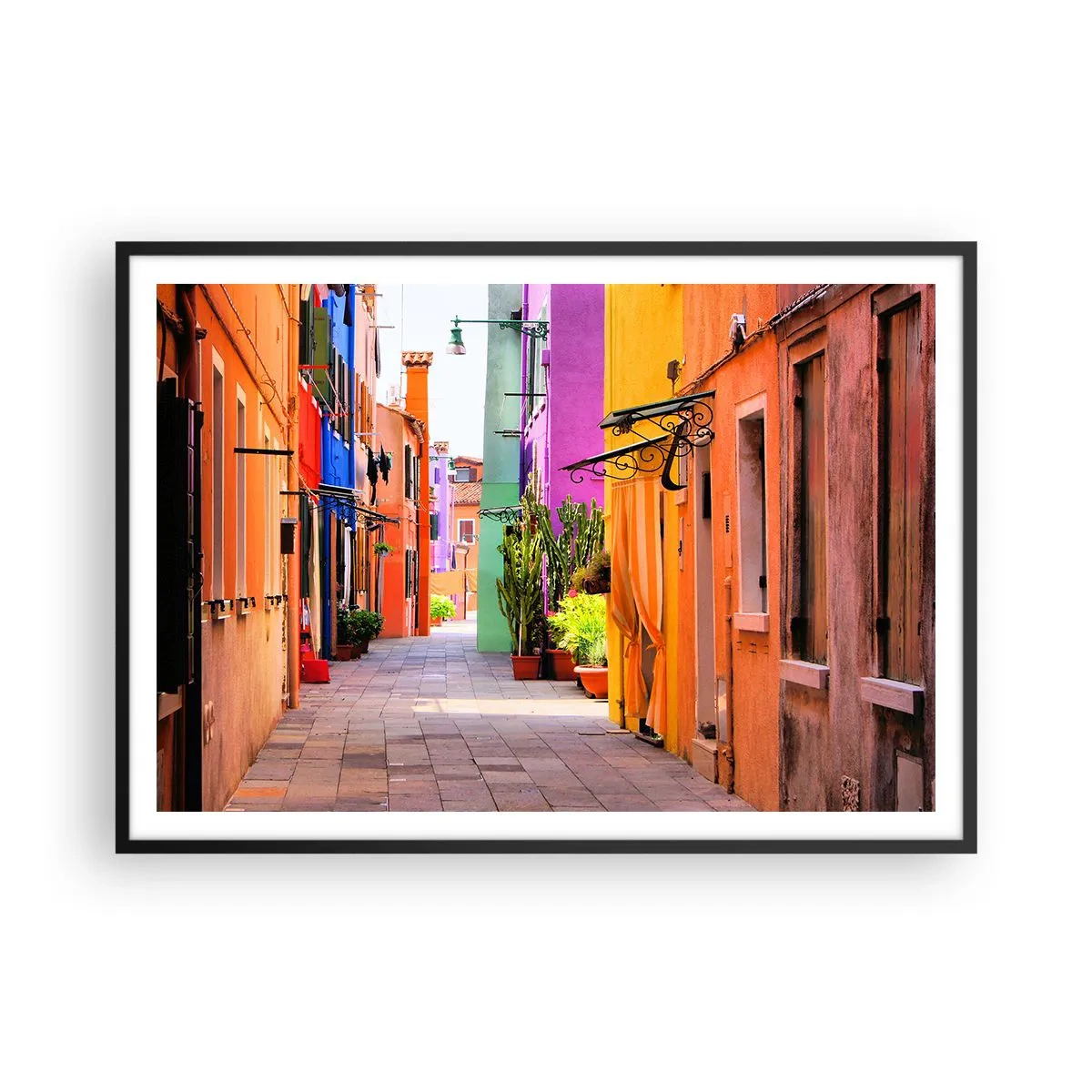 Poster in black frame - Rainbow Alley - 100x70 cm