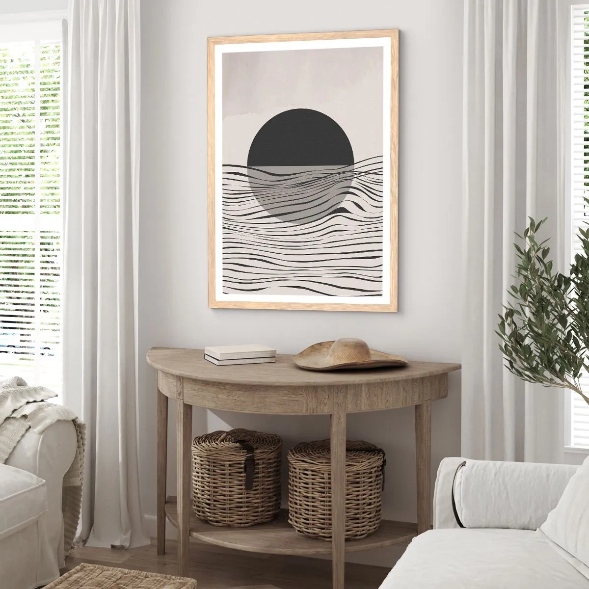 Poster in light oak frame - Half Composition - 61x91 cm