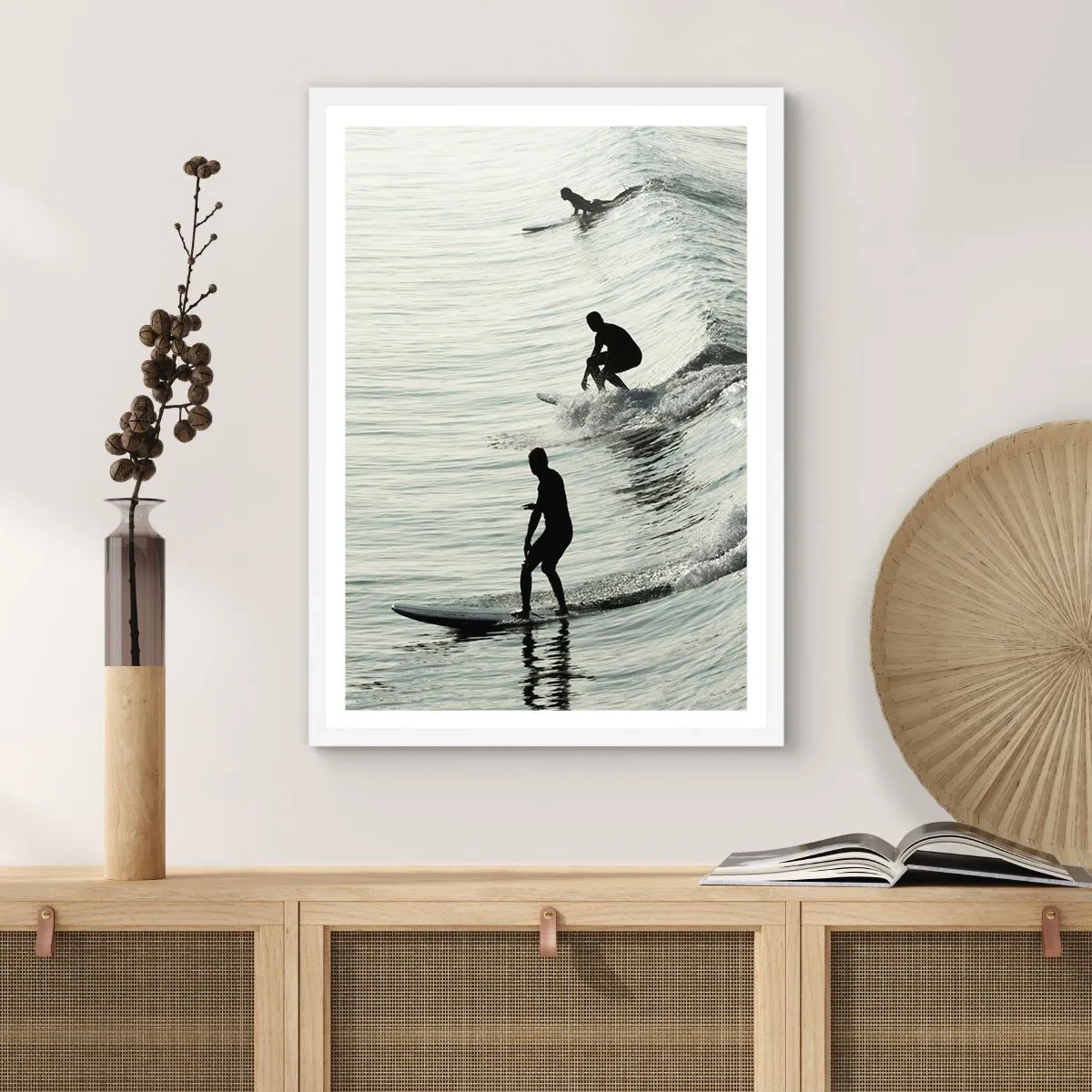 Poster in white frmae - Meeting the Wave - 61x91 cm