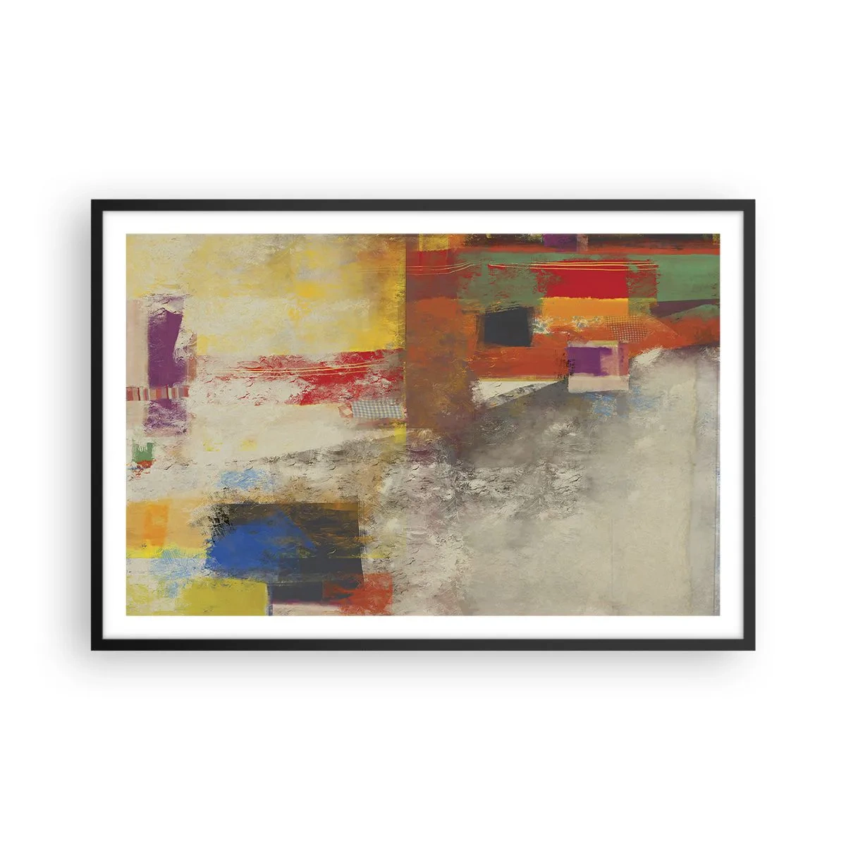 Poster in black frame - Geometry of Colours - 91x61 cm