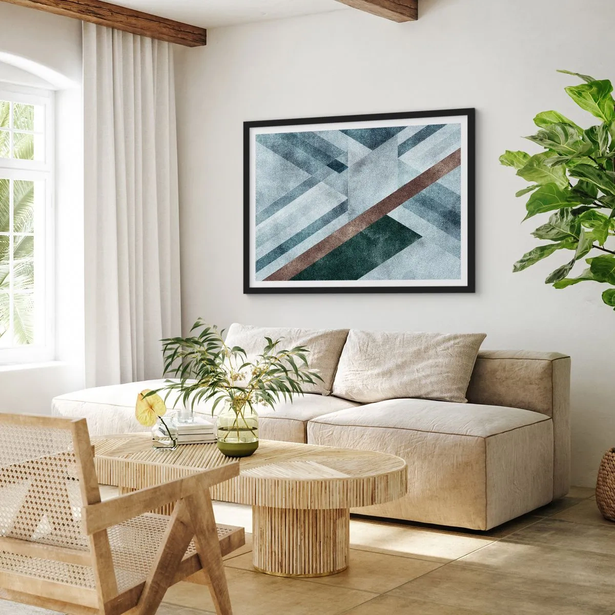 Poster in black frame - Refined Elegance of Geometry - 40x30 cm