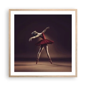 Poster in light oak frame - Prima Ballerina - 60x60 cm