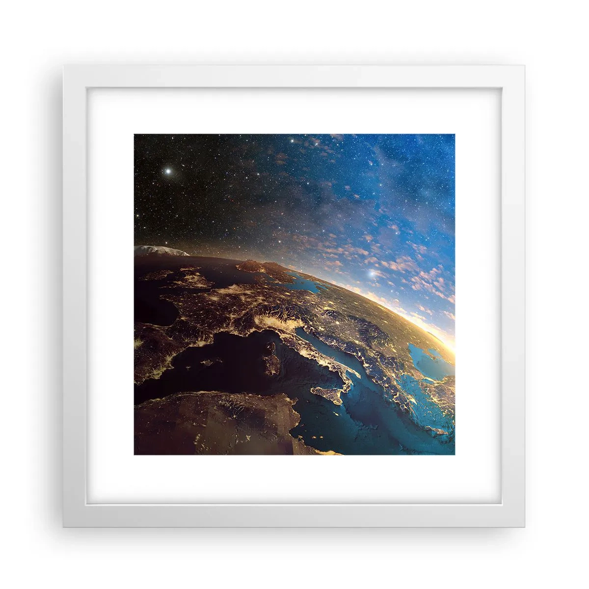 Poster in white frmae - Let's Look at Each Other from a Distance - 30x30 cm