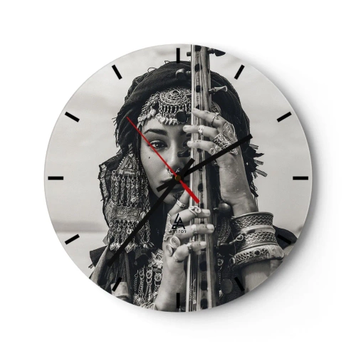 Wall clock - Clock on glass - Only Music of the Orient - 40x40 cm