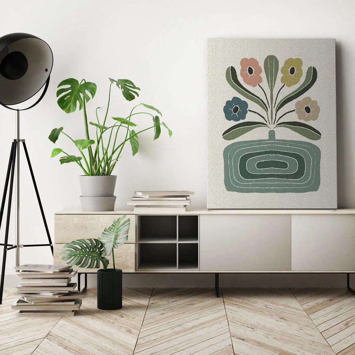 Canvas picture - Symmetrical Bouquet - 65x120 cm