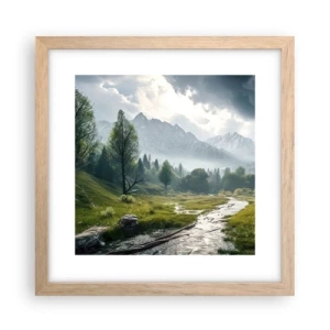 Poster in light oak frame - There And Back - 30x30 cm