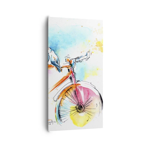 Canvas picture - Together on a Bike - 65x120 cm