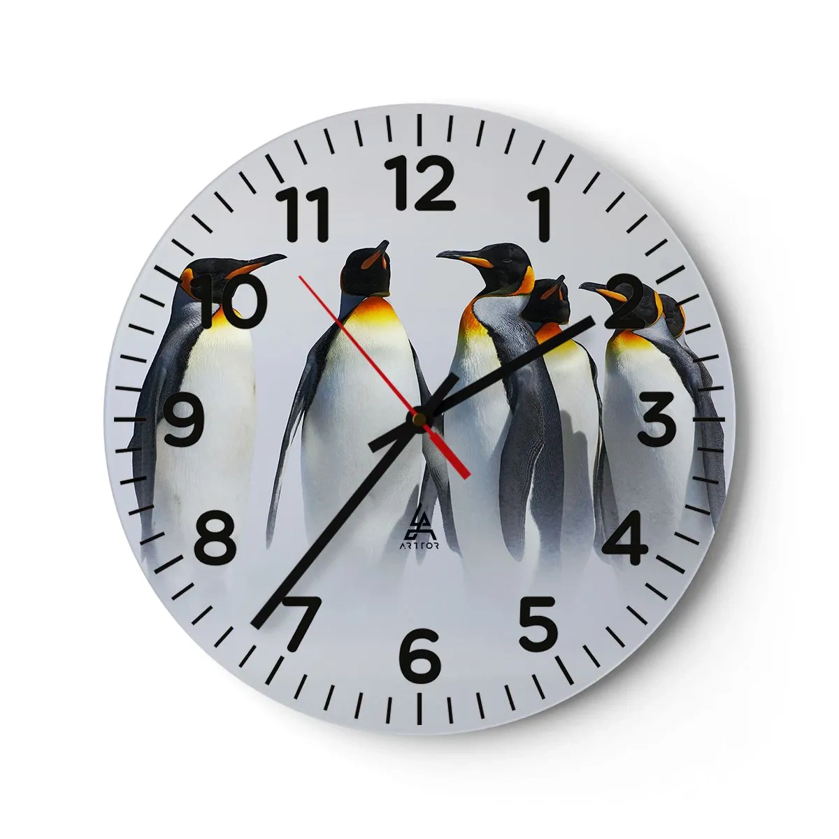 Wall clock - Clock on glass - Meeting in Tuxedos - 40x40 cm