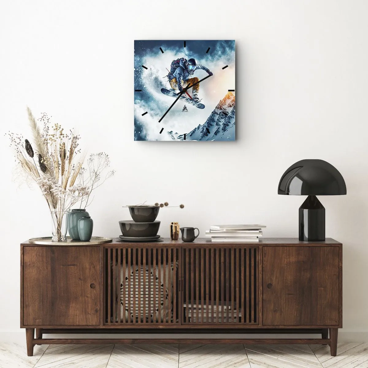 Wall clock - Clock on glass - Extreme Emotions - 30x30 cm