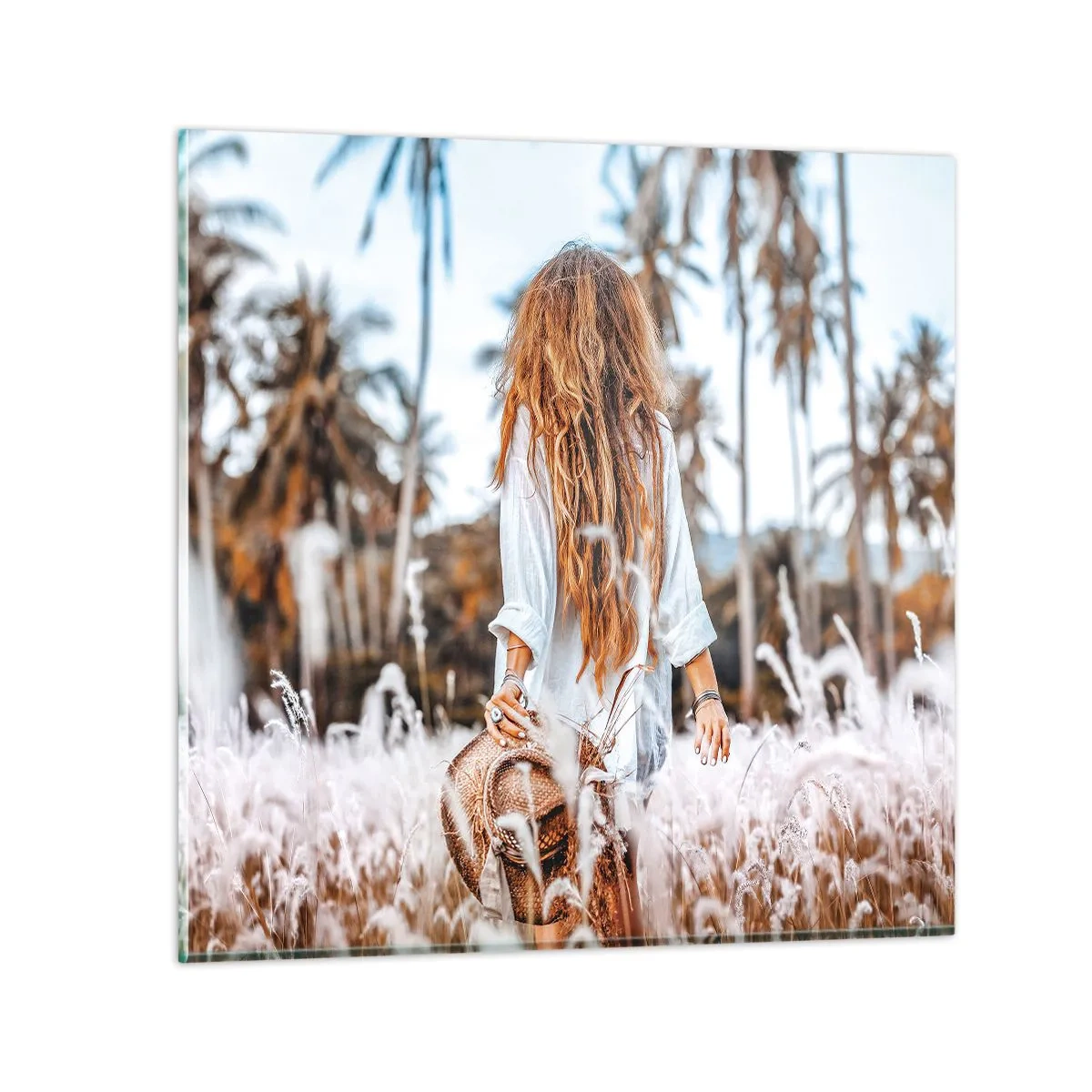 Glass picture - Born from Grass Fluff - 50x50 cm