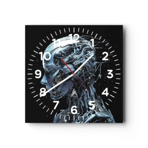 Wall clock - Clock on glass - Technology Is a Woman - 30x30 cm