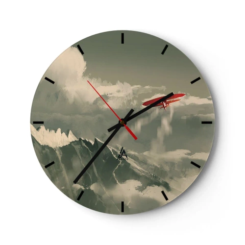 Wall clock - Clock on glass - Fearless Pioneer - 40x40 cm