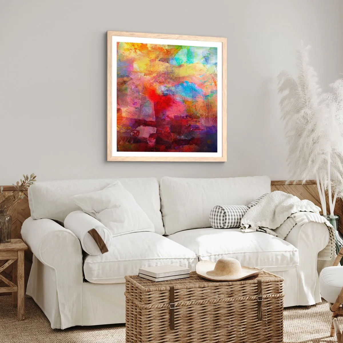 Poster in light oak frame - Looking inside the Rainbow - 60x60 cm