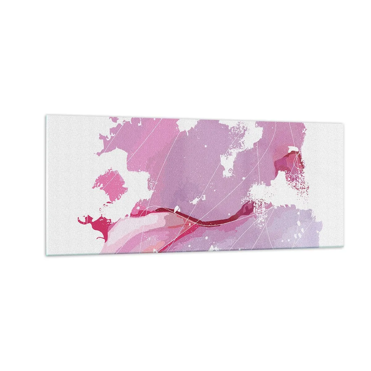 Glass picture - Map of a Pink World - 100x40 cm