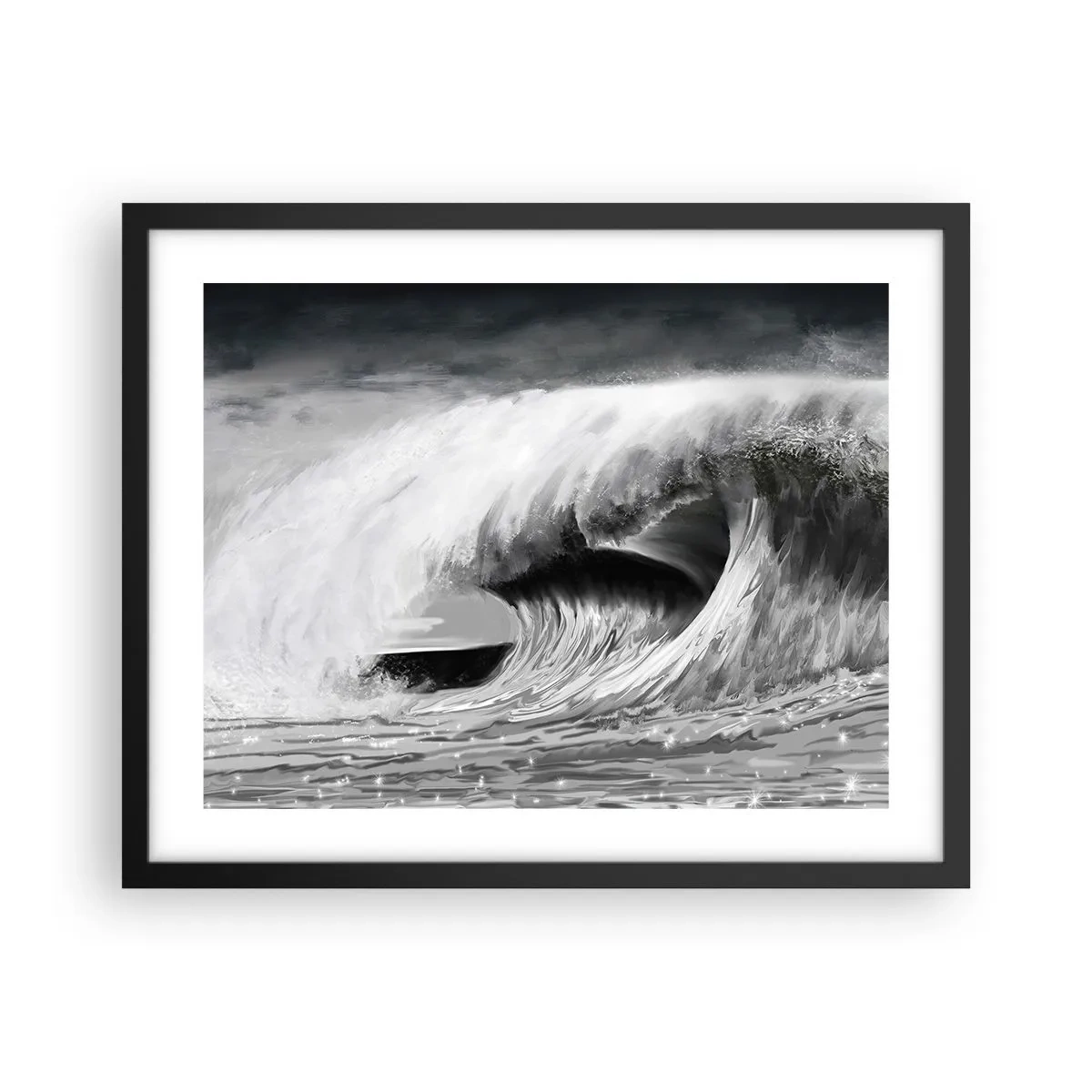Poster in black frame - Wrath of the Ocean - 50x40 cm