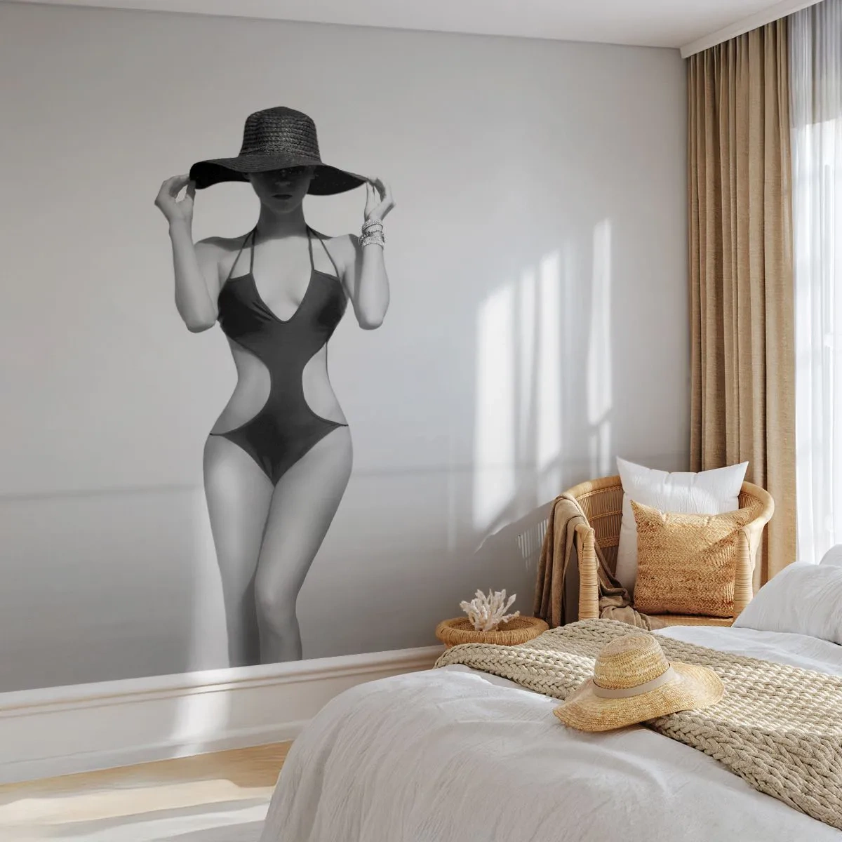 Photo Wallpaper Premium Canvas - My Name Is: Elegance - Woman, Beach, Fashion - 250x175 cm