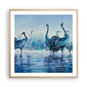 Poster in light oak frame - Morning Encounter - 60x60 cm