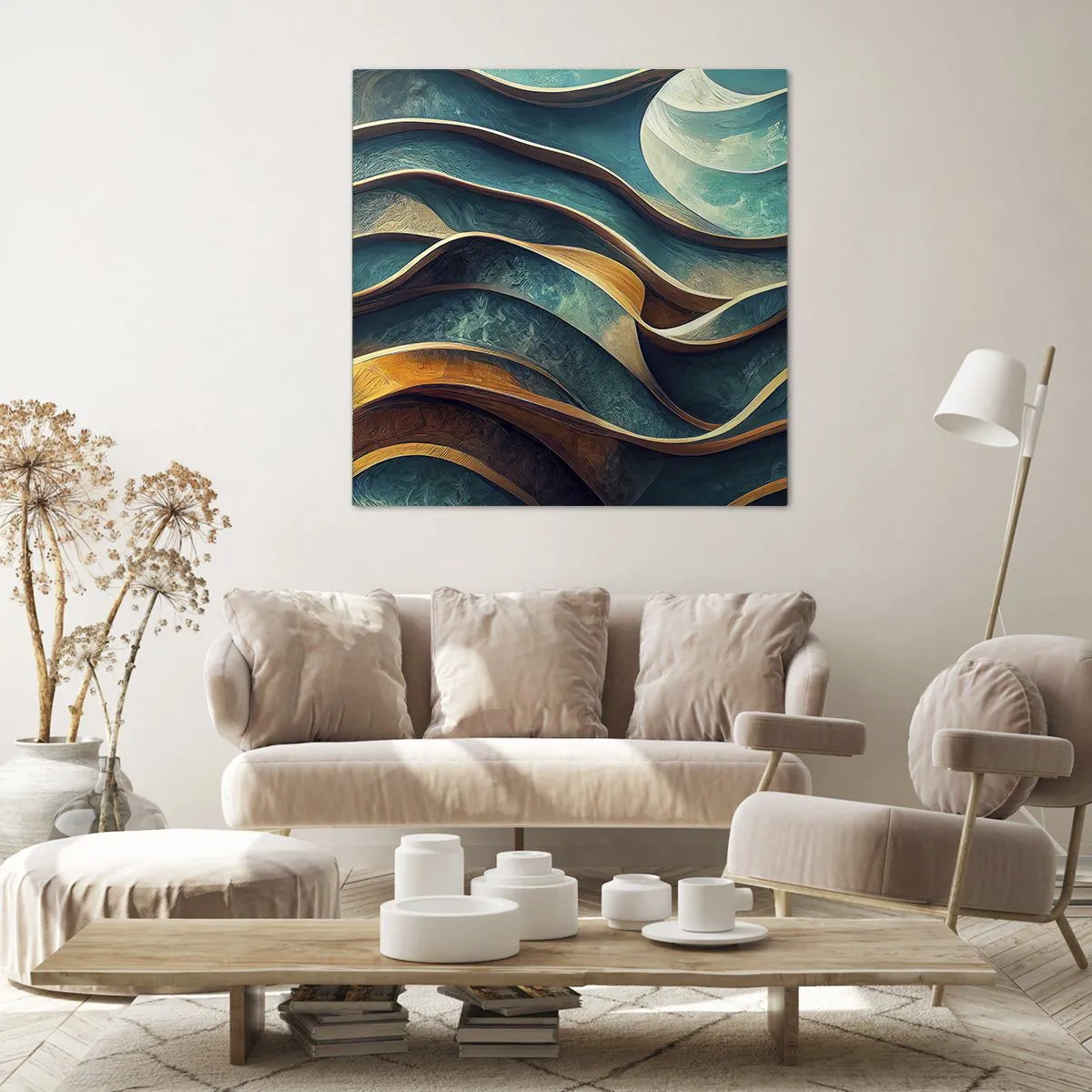 Canvas picture - Meanderings of Blue - 50x50 cm
