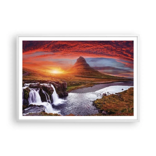 Poster in white frmae - View of Middle-Earth - 100x70 cm