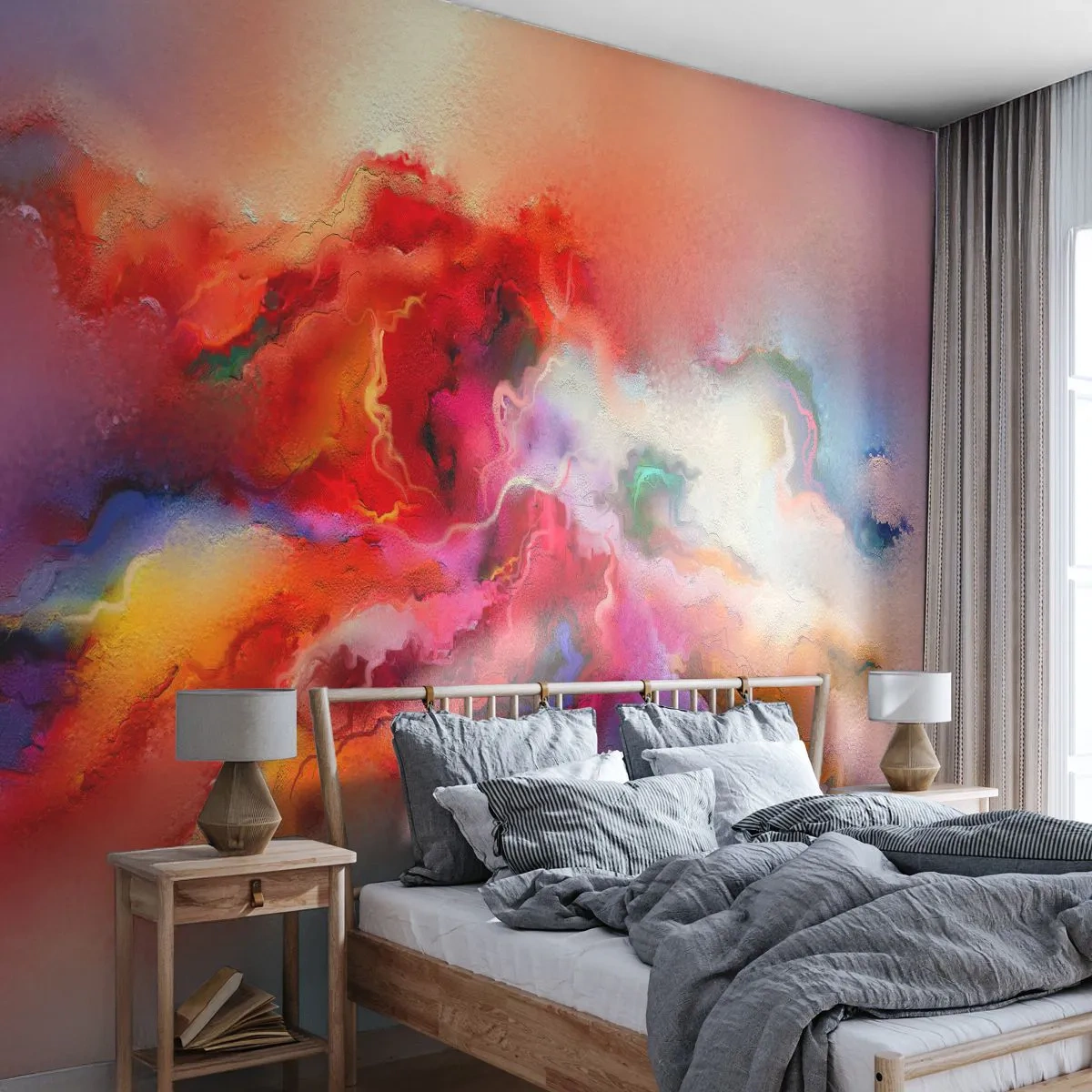 Custom Wallpaper Standard Eco - How to Catch Dreams - Smoke - Abstraction, Piece, Acrylic