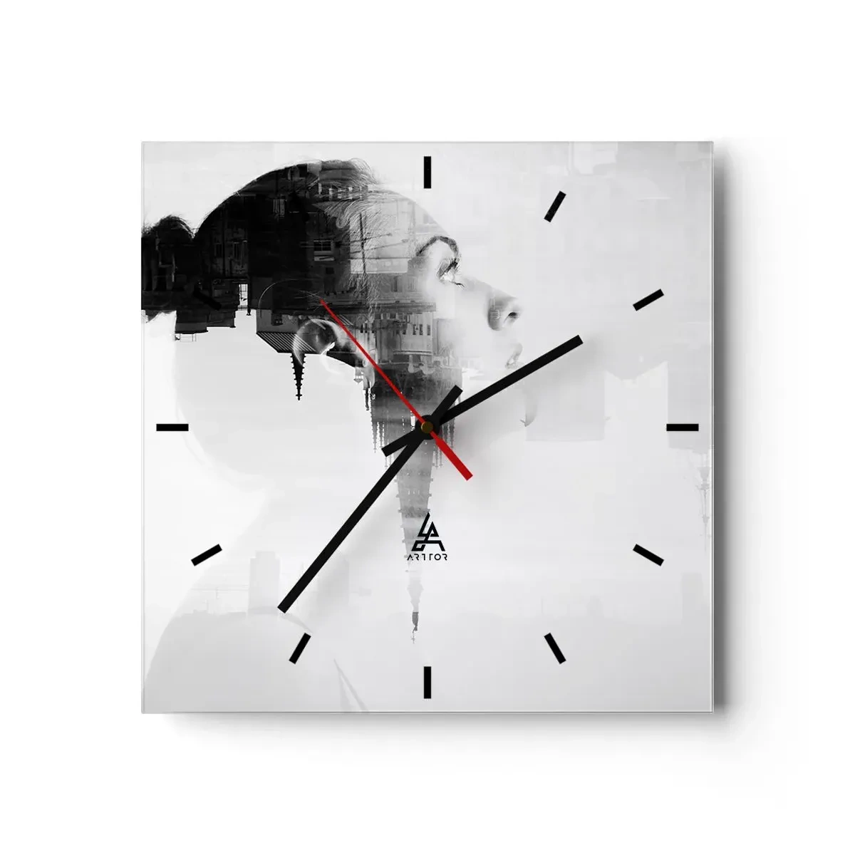 Wall clock - Clock on glass - On Both Sides of a Glass - 40x40 cm