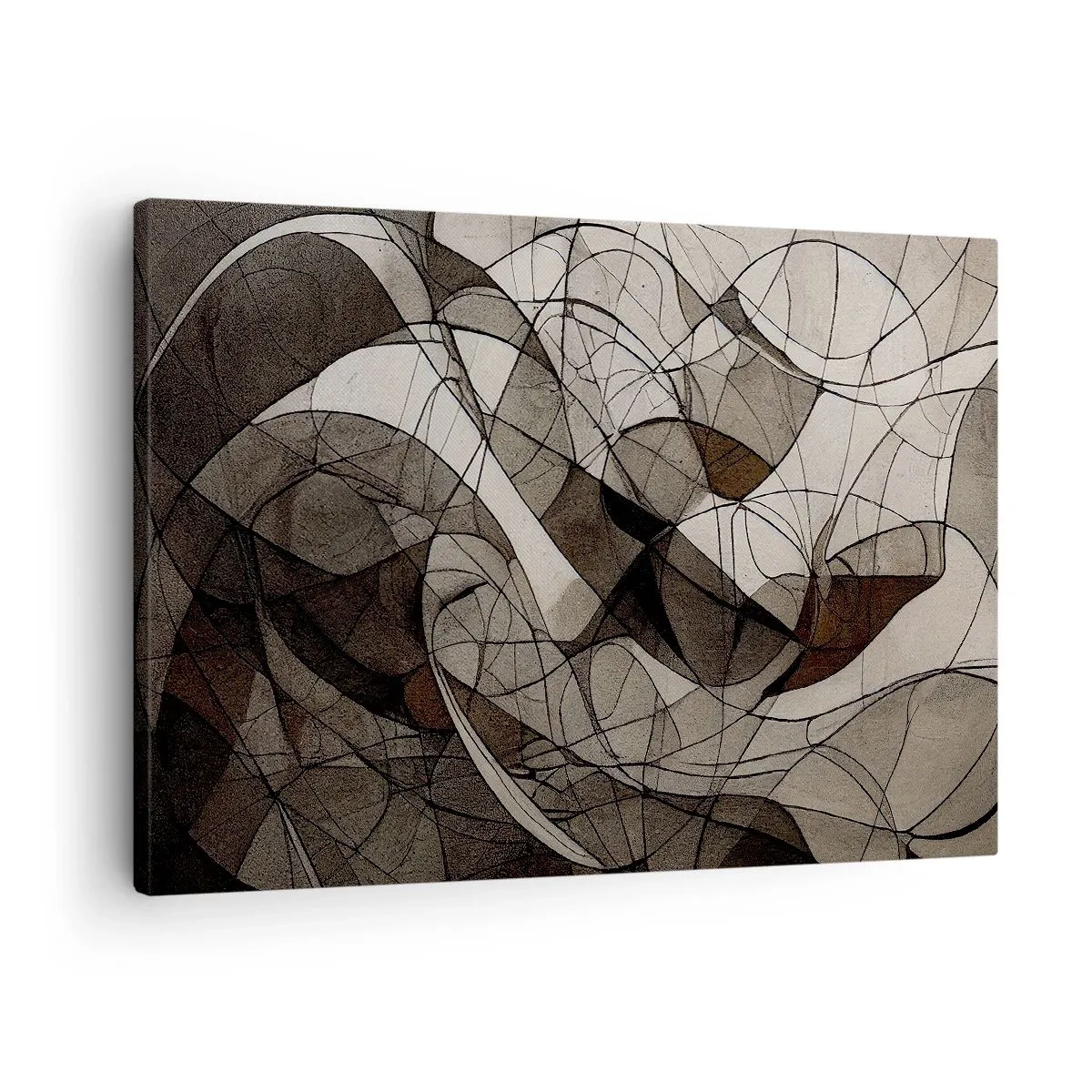 Canvas picture - Abstract pattern in brown and earthy tones - 70x50cm - Circulation of the Colours of the Earth - Modern wall decoration for the living room and bedroom ARTTOR