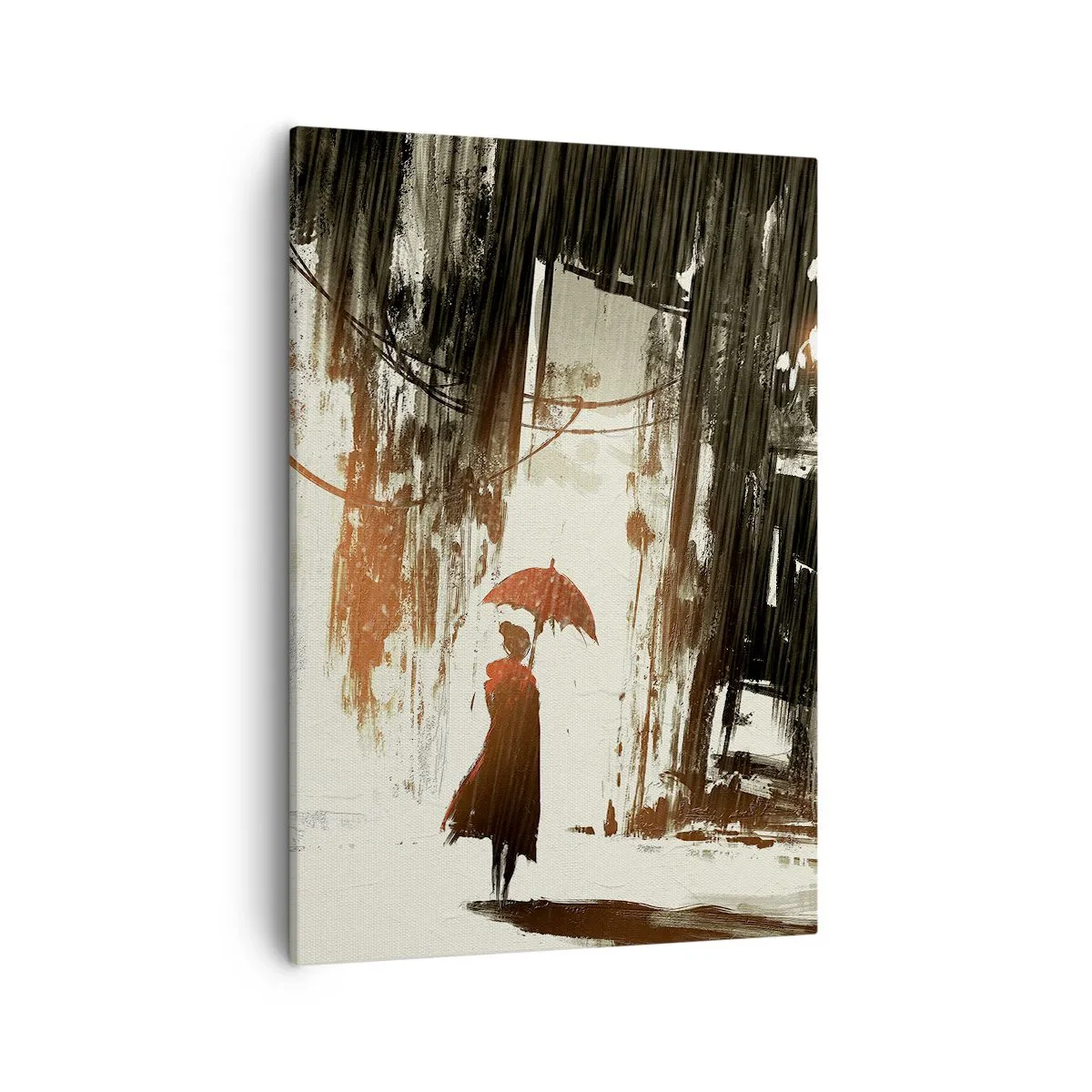 Canvas picture - Poetry of a Red Umbrella - 50x70 cm
