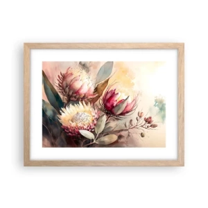 Poster in light oak frame - Profile and En Face - 40x30 cm