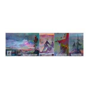 Photo Wallpaper Sample Premium Canvas - Under Gentle Sky - Abstraction, Landscape, Mountains - 100x30 cm