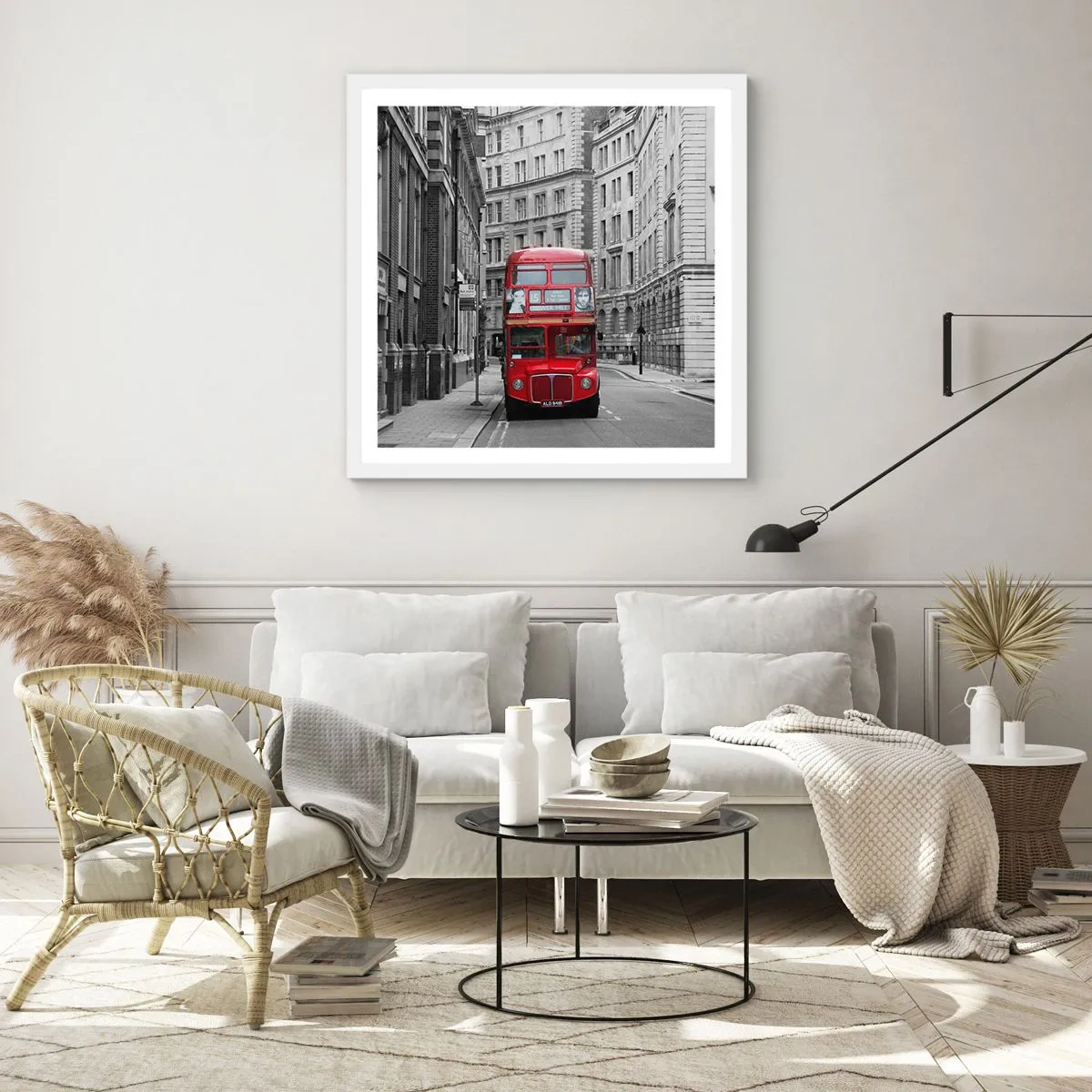 Poster in white frmae - Routine Doesn't Have to Be Grey - 60x60 cm