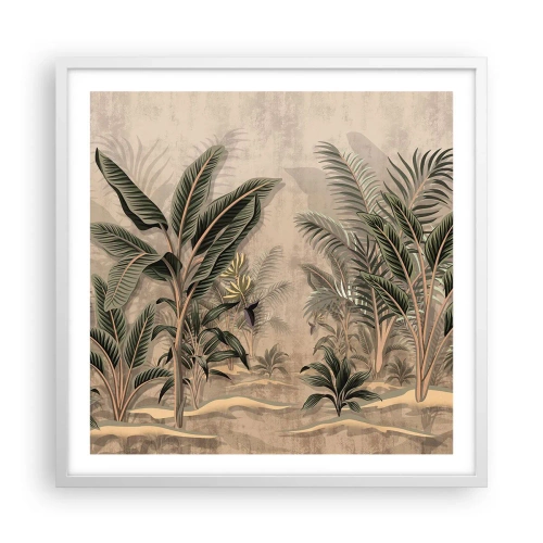 Poster in white frmae - Engraving in Colonial Style - 60x60 cm