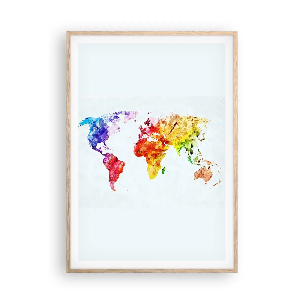Poster in light oak frame - All Colours of Light - 70x100 cm
