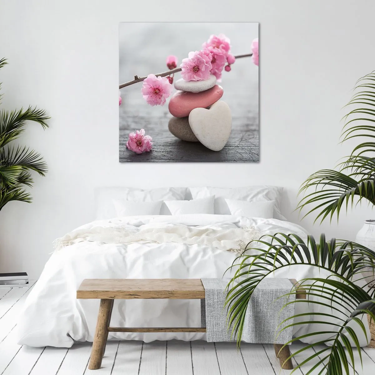 Canvas picture - Bliss with Cherry Blossom - 70x70 cm