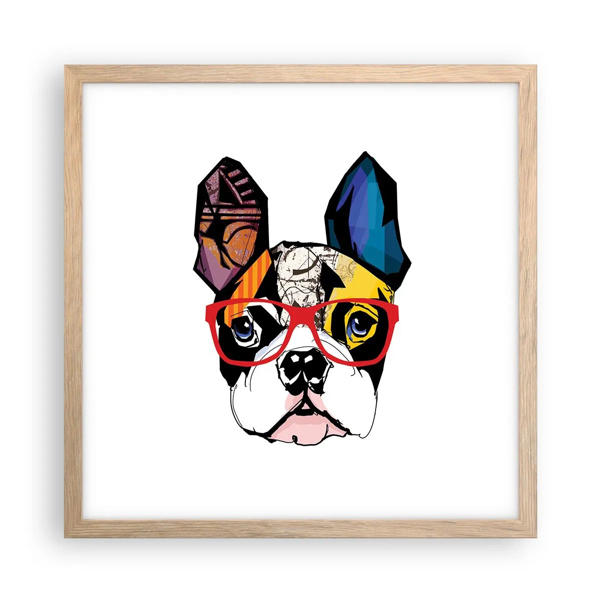 Poster in light oak frame - Intellectual - 40x40 cm