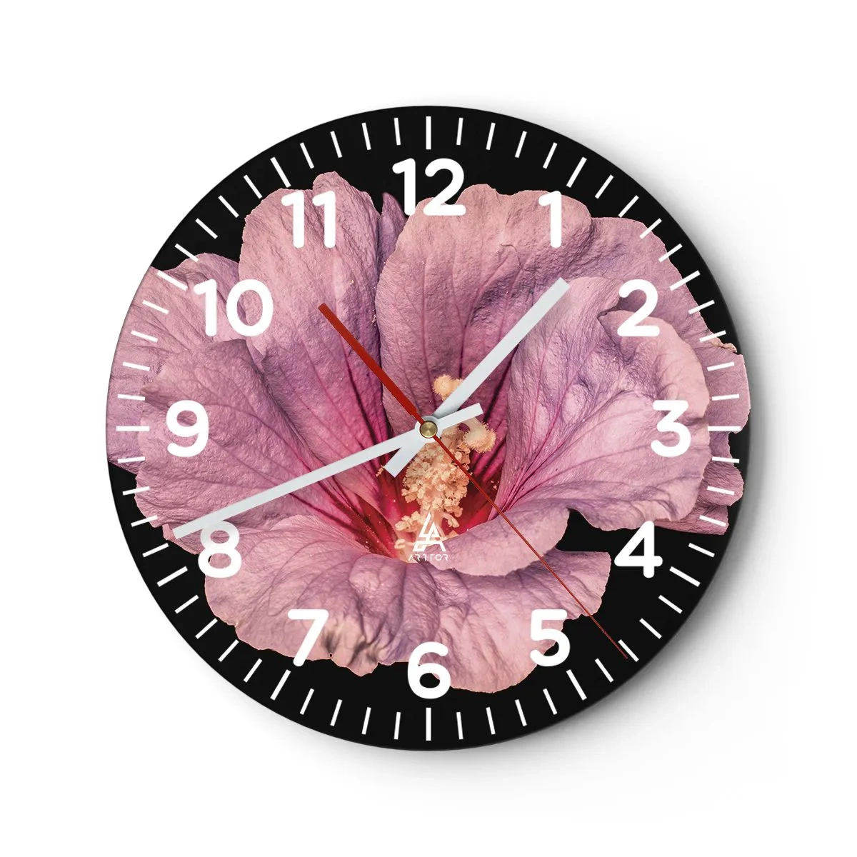 Wall clock - Clock on glass - Straight from the Heart - 30x30 cm