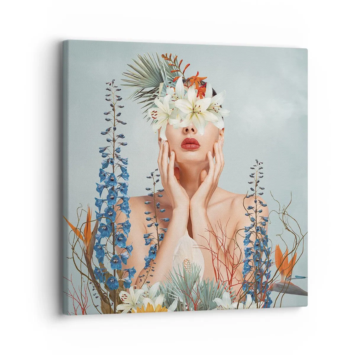 Canvas picture - Woman – Flower - 30x30 cm
