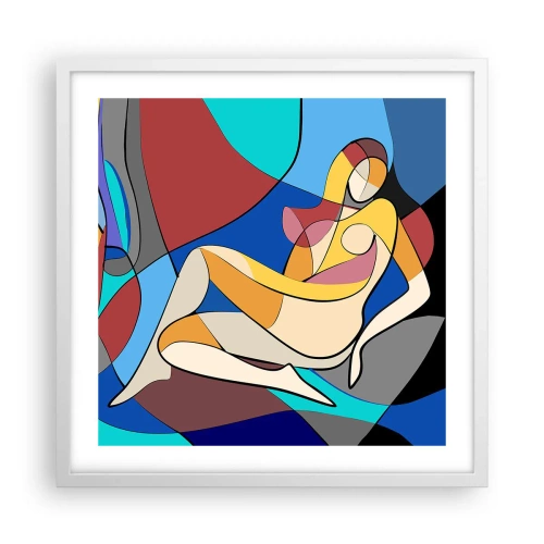 Poster in white frmae - Cubist Nude - 50x50 cm
