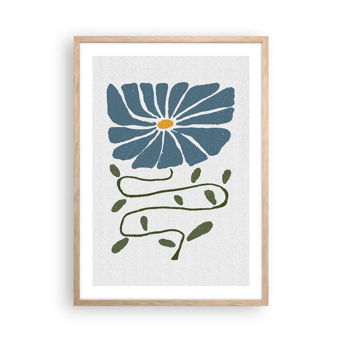 Poster in light oak frame - Twig to Flower - 50x70 cm