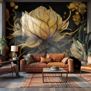 Self-Adhesive Photo Wallpaper Deluxe Sticker - Subtle Fragility - Flower, Art Deco, Glamour - 350x256 cm