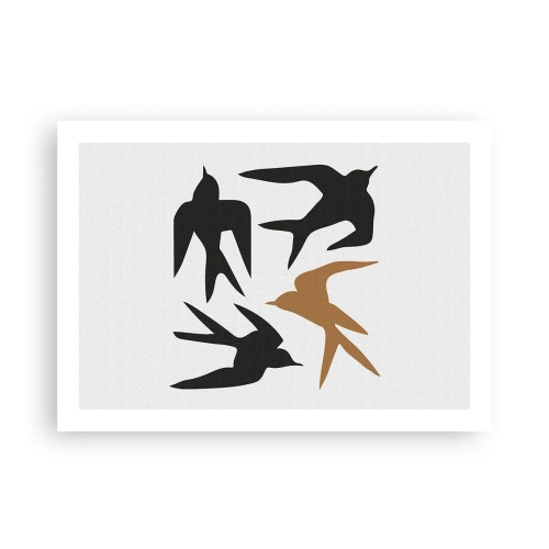 Poster - Swallows at Play - 70x50 cm