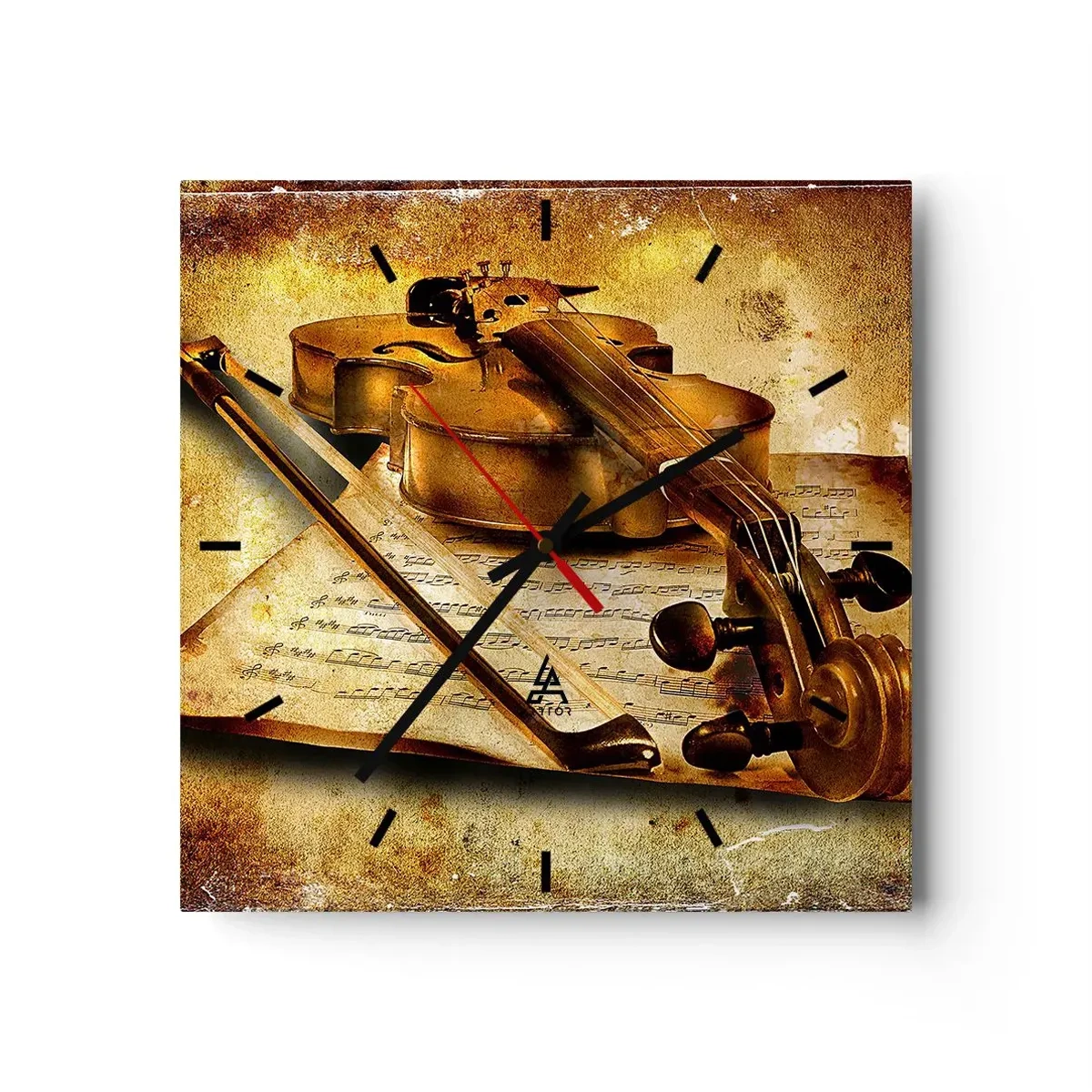 Wall clock - Clock on glass - Virtuoso Wanted - 40x40 cm