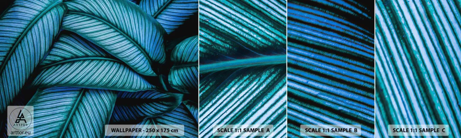 Photo Wallpaper Sample Standard Eco - Lifelines - Leaves, Botany, Plants - 100x30 cm