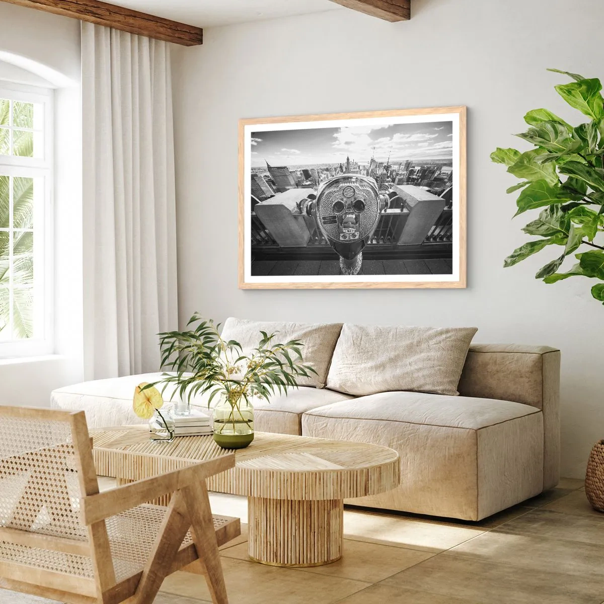 Poster in light oak frame - City of Cities - 91x61 cm