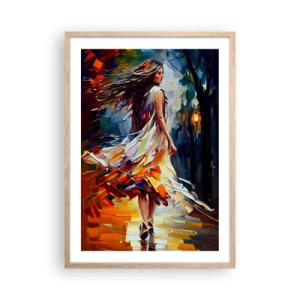 Poster in light oak frame - Autumn Girl - 50x70 cm