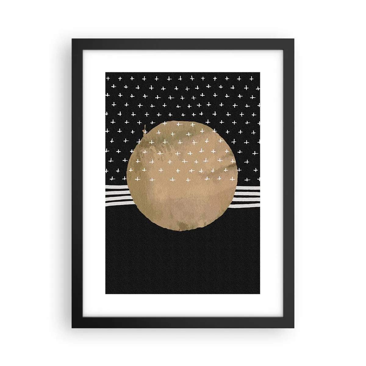 Poster in black frame - Composition: Flag of Galaxy - 30x40 cm